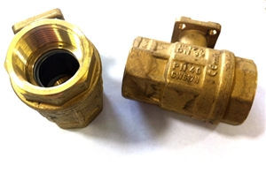 250N070000...QTV BRASS BALL VALVE, 1 1/4" NPTF, WITH ISO 5211 PAD FOR ACTUATOR