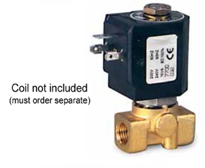 D262DVHN...BRASS 2-WAY NC DIRECT ACTING 1/8" NPTF SOLENOID VALVE-LESS COIL