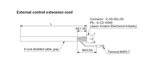 DV0P13902...EXTERNAL CONTROL EXTENSION CORD FOR SPEED CONTROLLERS, LENGTH 2 METERS