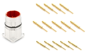MB1LLN0900-KIT...AMPHENOL 9 POSITION RECEPTACLE CONNECTOR KIT, FLANGE MOUNT, THREADED, MALE, CONTACTS INCLUDED