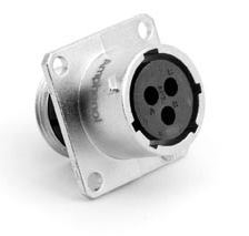 RT00123SNH...AMPHENOL SQUARE FLANGE RECEPTACLE, FEMALE, 3 CONTACTS, 14-26AWG, 13A/300V, SHELL SIZE 12